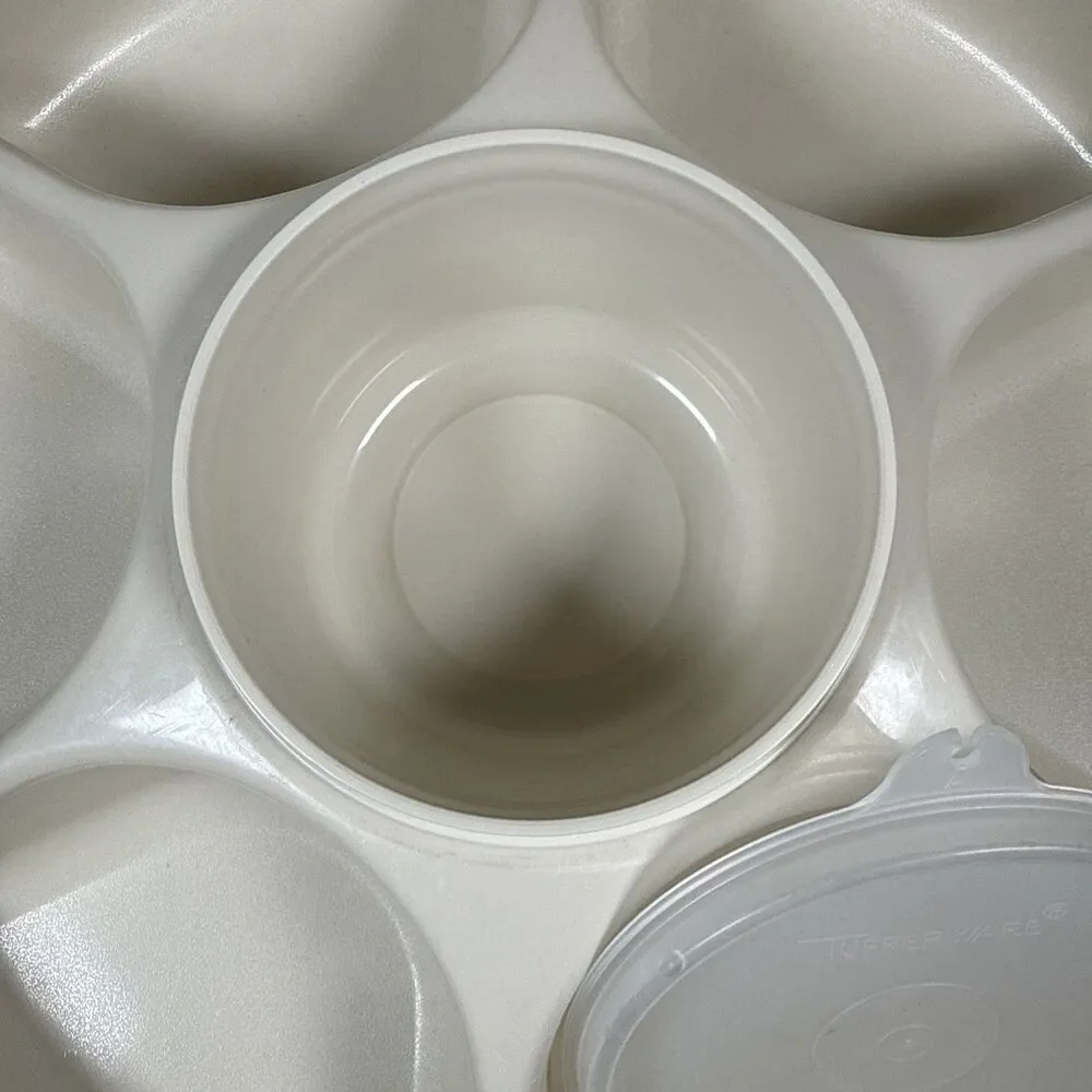 TUPPERWARE Serving Center 6-Part Divided Party Veggie Snack & Dip Tray 1665 1667